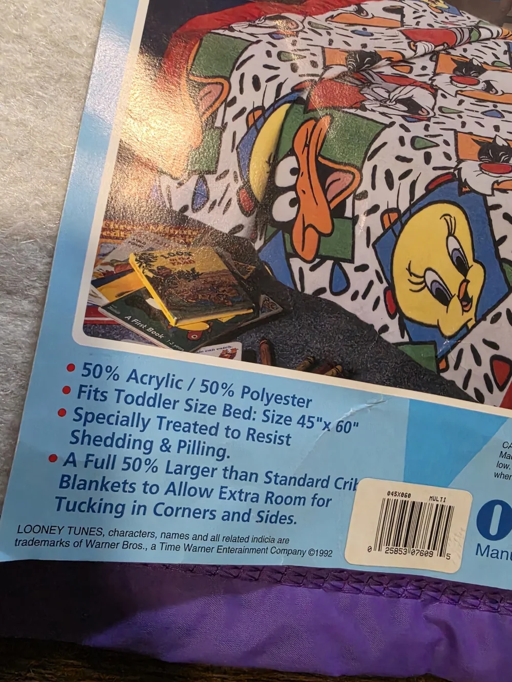 Vintage Looney Tunes Toddler Blanket/Bedspread